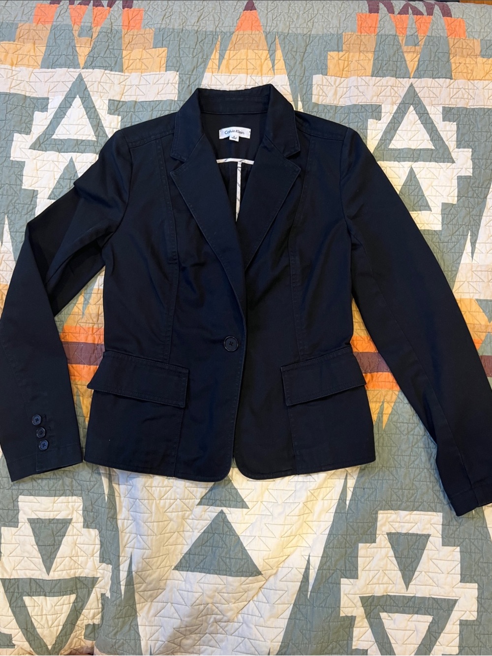 Calvin Klein Black Single-Button Tailored Blazer